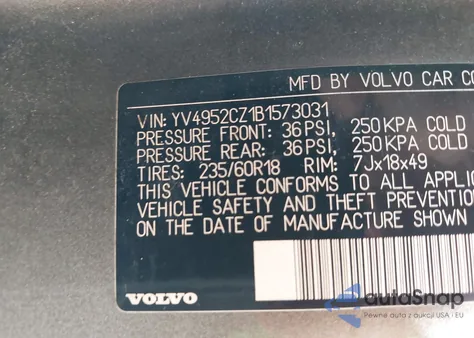 2011 Volvo Xc90 3.2 from USA, damaged, VIN YV4952CZ1B1573031